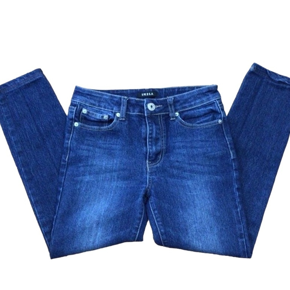 UK2LA jeans blue skinny stretchy medium waist mid-rise skinny junior size 5